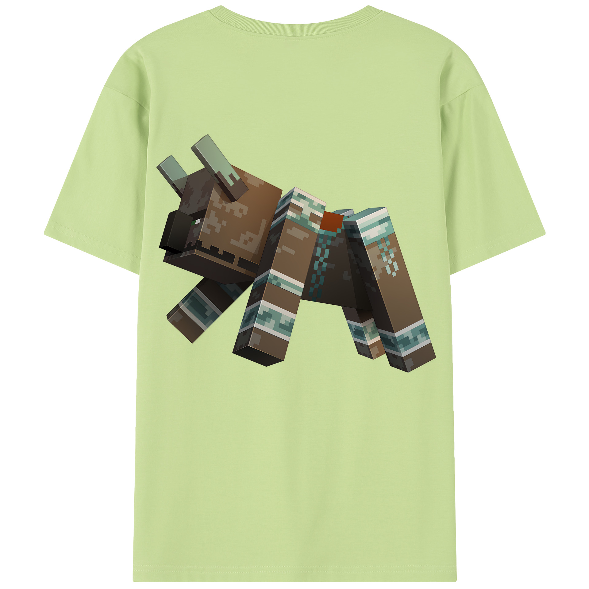 （画像用） マインクラフト ブロックの世界 Minecraft MC Block world 綿100％半袖Tシャツ（背面プリント）